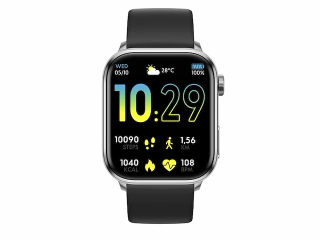 Ice-watch ice smart 2. aangesloten horloge met zwarte siliconen band voor mannen zilver zwart - afbeelding 1 van  4
