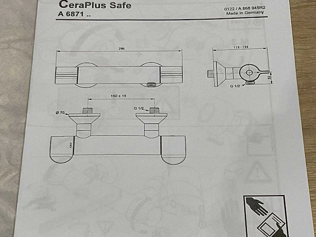 Ideal standard ceraplus safe thermostaat kraan - afbeelding 5 van  5