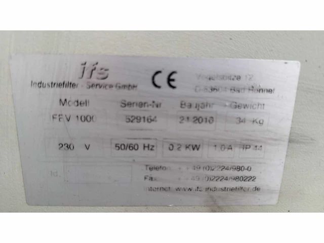 Ifs fev1000 elektrostatisch afzuigfilter - afbeelding 3 van  3