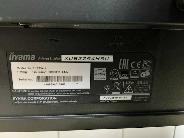 Iiyama xub2294hsu monitor - afbeelding 3 van  4