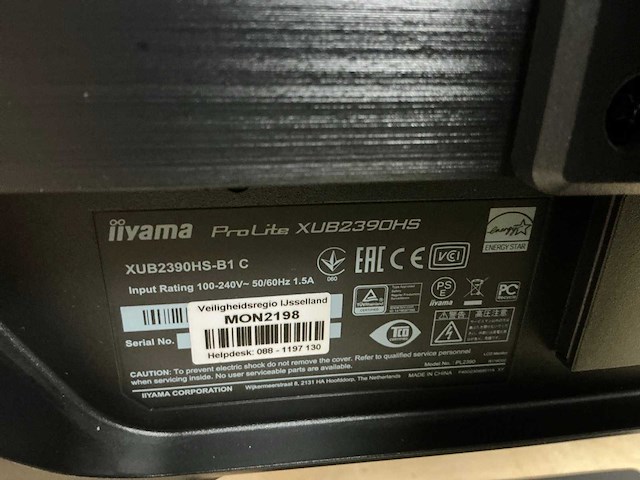 Iiyama xub2390hs monitor - afbeelding 3 van  4