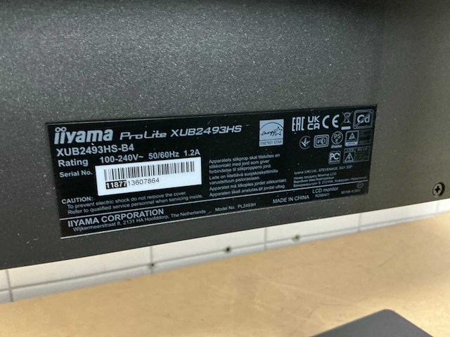 Iiyama xub2493hs-b4 monitor - afbeelding 5 van  5