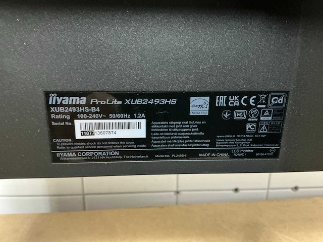 Iiyama xub2493hs-b4 monitor - afbeelding 5 van  5