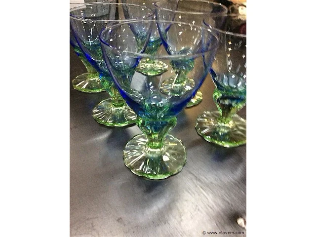 Ijscoupes groen-blauw gekleurd 6stuks - afbeelding 2 van  2