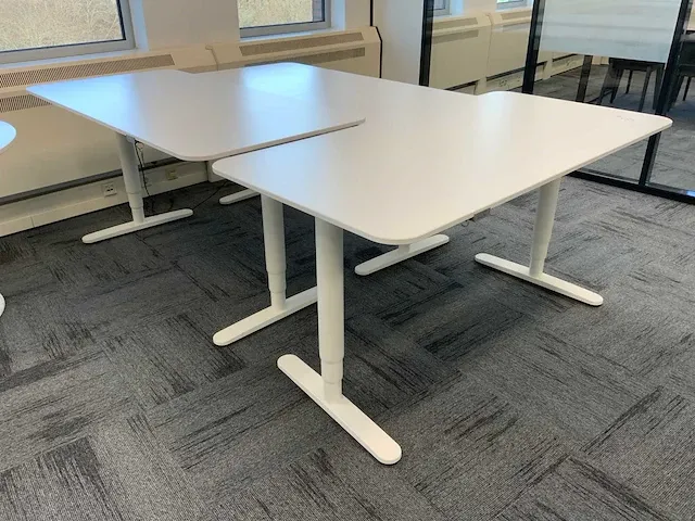 Ikea zit/sta bureautafel (3x) - afbeelding 2 van  6