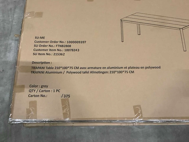 Ikone 210x100x75cm tuintafel (2x) - afbeelding 3 van  4