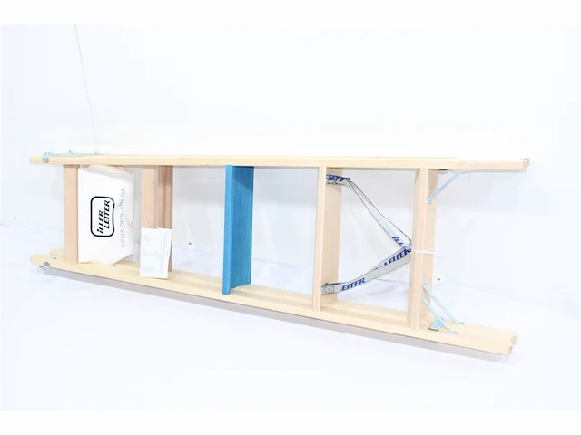 Iller leiter 2105-7 houten treden trapladder ergo plus inklapbare ladder 2x5 treden - afbeelding 2 van  2