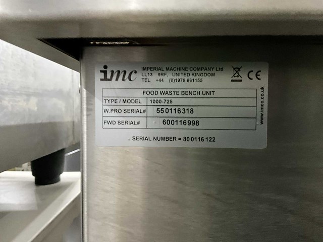 Imc waste pro bench unit 1000-725 voedsel schredder - afbeelding 5 van  13