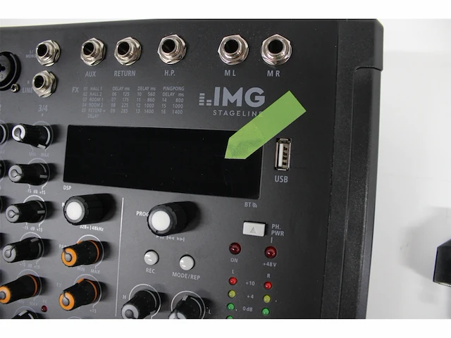 Img stageline mxr40pro 4kanaals audiomengpaneel met geïntegreerde mp3speler bluetooth ontvanger en dsp zwart - afbeelding 4 van  4