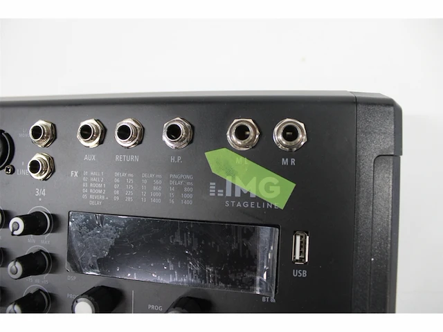 Img stageline mxr40pro 4kanaals audiomixer met gentegreerde mp3speler bluetoothontvanger en dspeffecteenheid audioconsole zwart - afbeelding 4 van  4