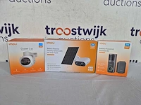 Imou deurbel 2s kit - slimme draadloze video deurbel + imou cruiser 2 - beveiligingscam + imou cell go full color met zonnepaneel - beveiligingscamera - afbeelding 2 van  2