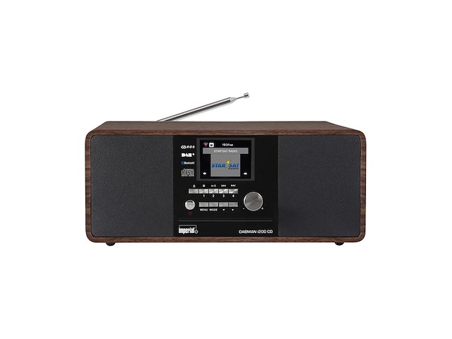 Imperial dabman i200 internet/dab+ radio met cdspeler (stereogeluid fm wlan aux in lineout hoofdtelefoonuitgang inclusief voeding) bruin - afbeelding 1 van  4