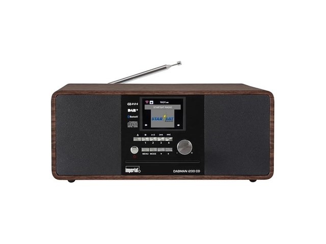 Imperial dabman i200 internet/dab+ radio met cdspeler (stereogeluid fm wlan aux in lineout hoofdtelefoonuitgang inclusief voeding) bruin - afbeelding 2 van  4