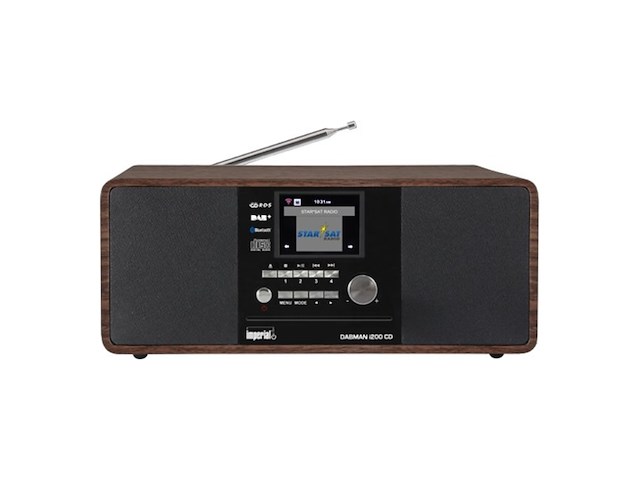 Imperial dabman i200 internet/dab+ radio met cdspeler (stereogeluid fm wlan aux in lineout hoofdtelefoonuitgang inclusief voeding) bruin - afbeelding 4 van  4
