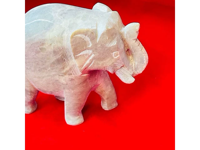 Imperial elephant antieke soapstone sculptuur - afbeelding 3 van  6
