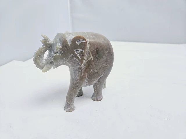 Imperial elephant antieke soapstone sculptuur - afbeelding 3 van  5