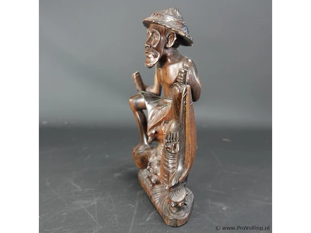In coromandelhout gesneden indische visserman - afbeelding 2 van  5