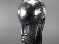 In ebbenhout gesneden afrikaanse buste - afbeelding 3 van  5