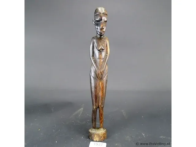 In hardhout gesneden afrikaanse dame - afbeelding 1 van  5