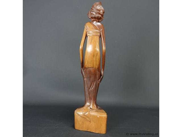 In teakhout gesneden indisch beeld - afbeelding 4 van  5