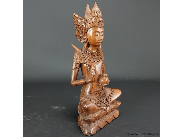 In teakhout gesneden indische dewi ratih - afbeelding 2 van  5