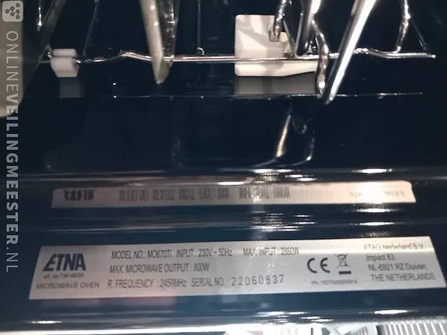 Inbouw combi magnetron etna, mo670ti, bouwjaar 2022 - afbeelding 9 van  9