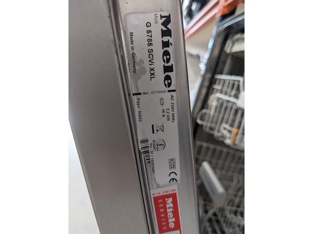 Inbouw vaatwasser, miele xxl, g5785scvi - afbeelding 8 van  8
