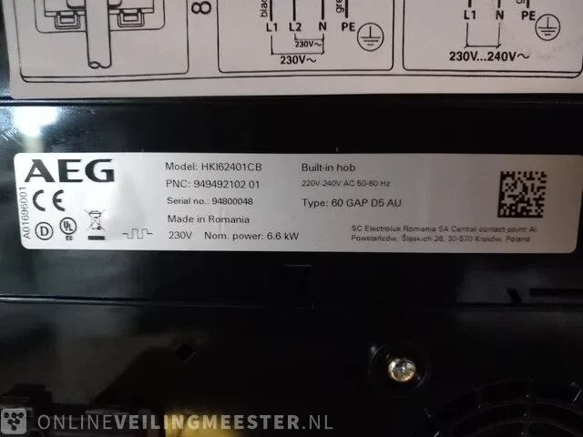 Inductiekookplaat aeg, hki62401cb - afbeelding 9 van  9