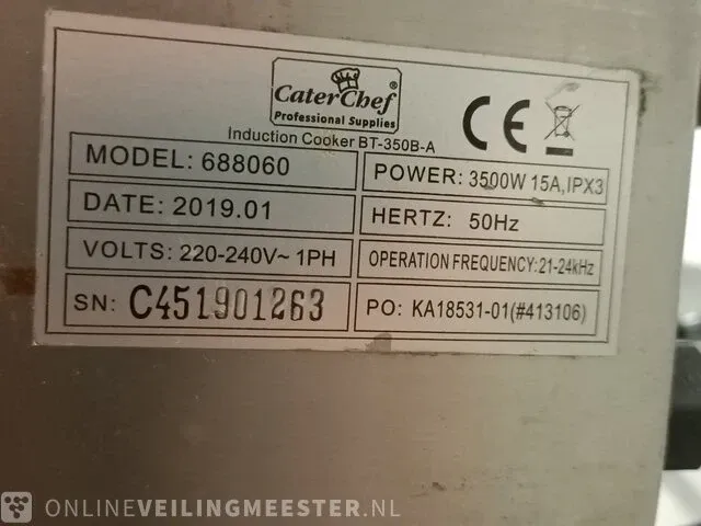 Inductiekookplaat caterchef, 3500 watt - afbeelding 4 van  4