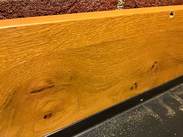 Industriële eikenhouten wandtafel - afbeelding 2 van  11