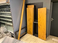 Industriële eikenhouten wandtafel - afbeelding 1 van  11