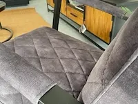 Industriële fauteuil met diamant patroon in antraciet velvet toff, antraciet / zwart - afbeelding 6 van  9