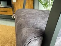 Industriële fauteuil met diamant patroon in antraciet velvet toff, antraciet / zwart - afbeelding 7 van  9