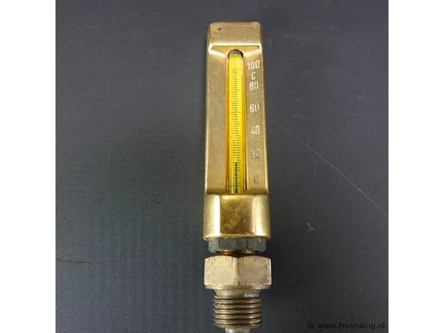 Industriële koperen thermometer - afbeelding 2 van  5
