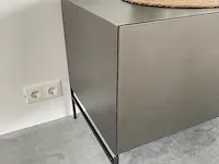 Industriële lange tv-meubel van teak en staal tower living, pandora, teak / antraciet - afbeelding 3 van  16