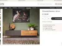 Industriële lange tv-meubel van teak en staal tower living, pandora, teak / antraciet - afbeelding 8 van  16