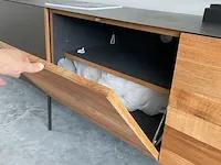 Industriële lange tv-meubel van teak en staal tower living, pandora, teak / antraciet - afbeelding 14 van  16