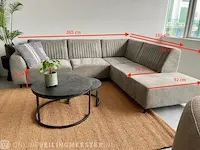 Industriële lounge bank in microstof steen grijs / zwart - afbeelding 3 van  11
