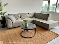 Industriële lounge bank in microstof steen grijs / zwart - afbeelding 1 van  11