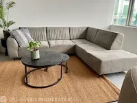 Industriële lounge bank in microstof steen grijs / zwart - afbeelding 4 van  11