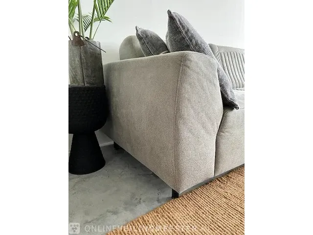 Industriële lounge bank in microstof steen grijs / zwart - afbeelding 11 van  11