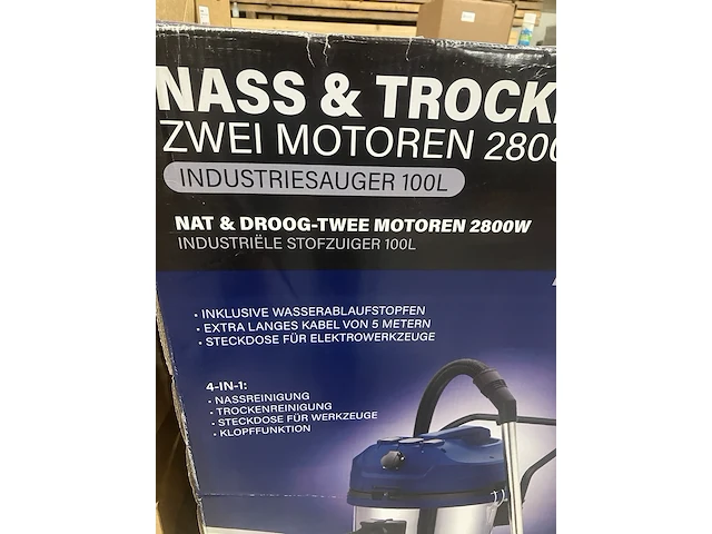 Industriële nat en droogzuiger , sauber, 4-in1, marine/wit - afbeelding 2 van  4
