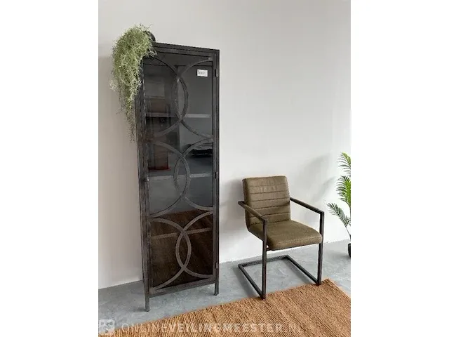 Industriële spinderkast van staal tower living, zwart / metaal - afbeelding 1 van  8