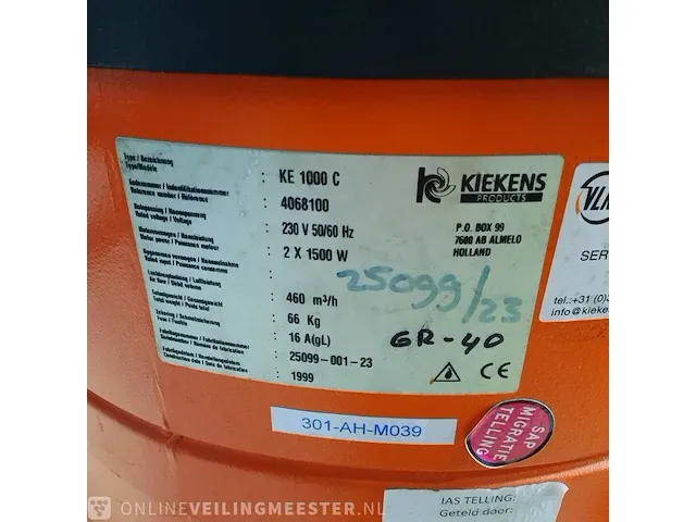 Industriële stofzuiger kiekens, ke 1000 c, bouwjaar 1999 - afbeelding 10 van  11