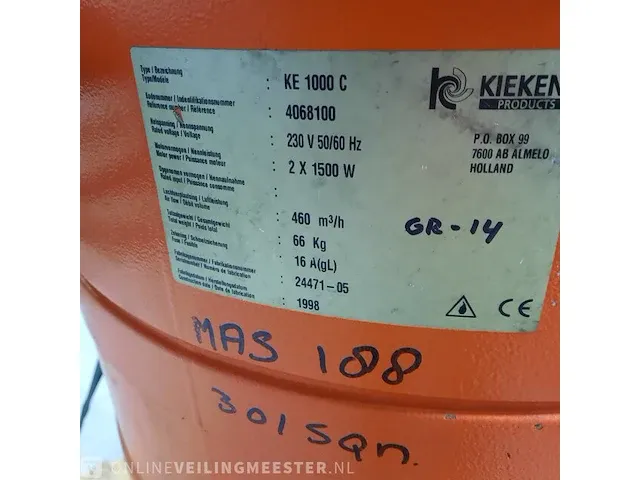 Industriële stofzuiger kiekens, ke 1000 c - afbeelding 8 van  10