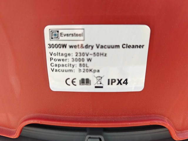 Industriële stofzuiger nat en droogzuiger 80 liter - afbeelding 7 van  10