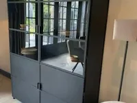 Industriële vitrine buffetkast in zwart staal rusty furniture, zwart, bouwjaar 2023 - afbeelding 4 van  12