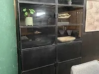 Industriële vitrine buffetkast in zwart staal rusty furniture, zwart, bouwjaar 2023 - afbeelding 6 van  12