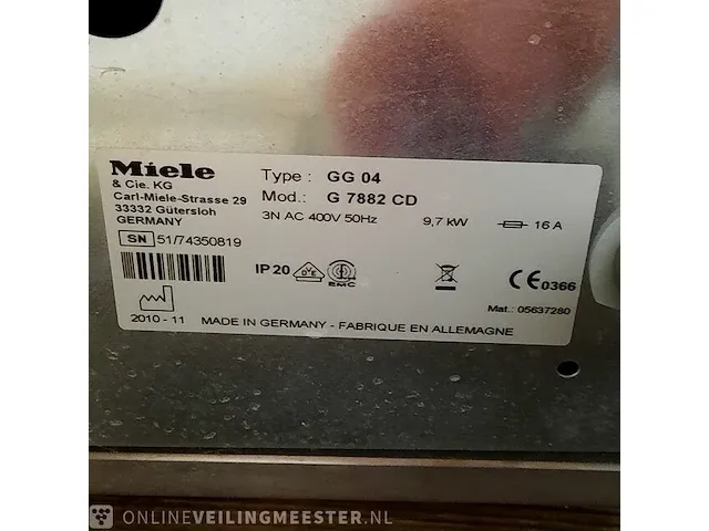 Industriële wasmachine miele, g7882 cd professional - afbeelding 3 van  11