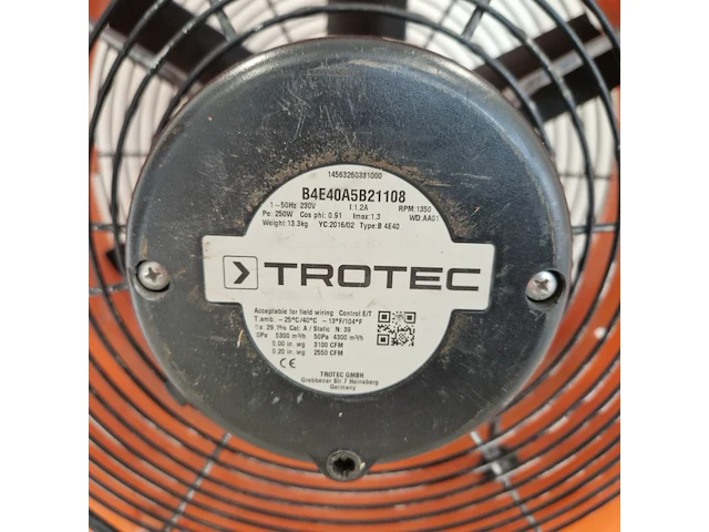 Industrieventilator 4.500m³/uur 230v trotec, ttv 4500, bouwjaar 2016 - afbeelding 4 van  4